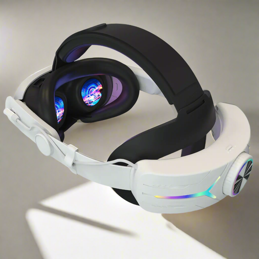 Meta Quest Head Strap Compatible for Quest 3 / 3S 128GB /256 GB / 512GB Built-in 8000 mAh Battery Pack with RGB Light
