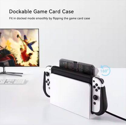 KIWIHOME Dockable Protective Case with Built-in Game Card Slot compatible for Nintendo Switch OLED